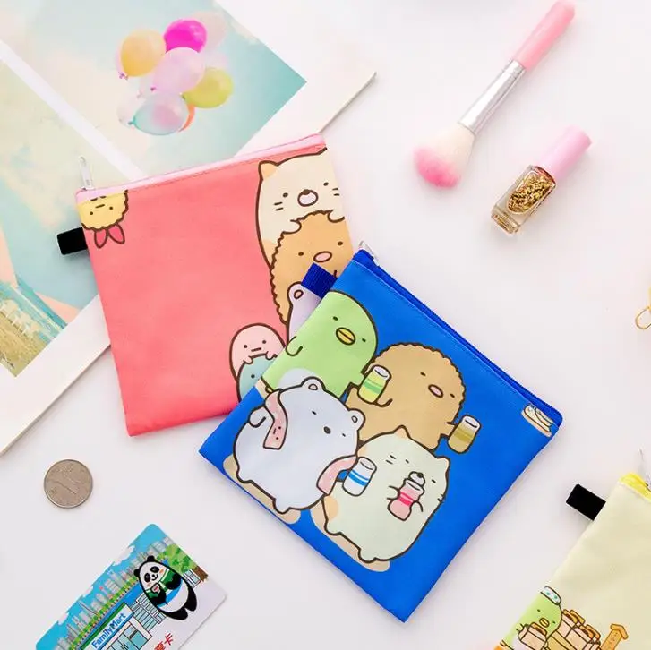 1 шт. Kawaii Мини Сумико гураши енот полиэстер Sundry Косметические Сумки для монет на молнии органайзер для хранения канцелярская карточка держатели