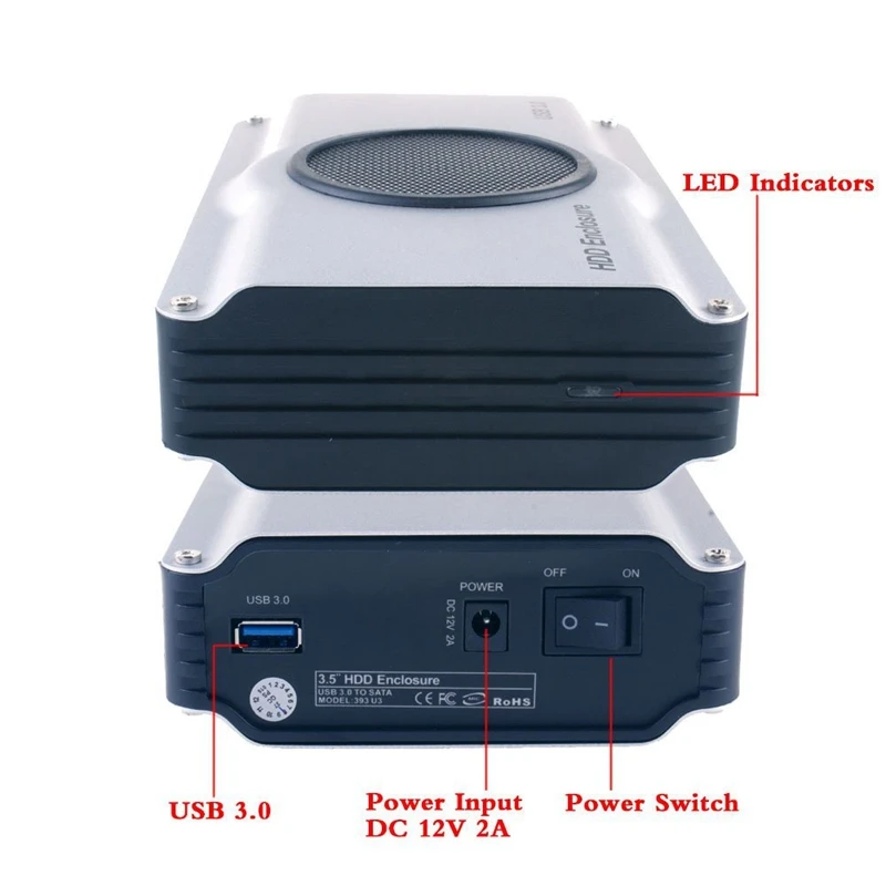 Алюминиевый корпус для жесткого диска с USB 3 0 на 5 дюйма SATA I/ II/ III чехол охлаждающим