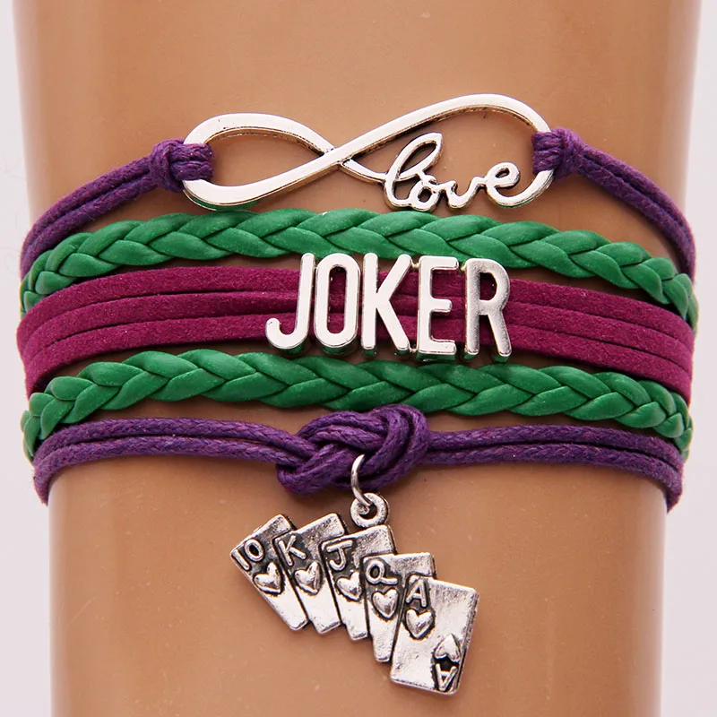 Браслет и браслет Бесконечность любовь браслеты с джокером кожаный ручной
