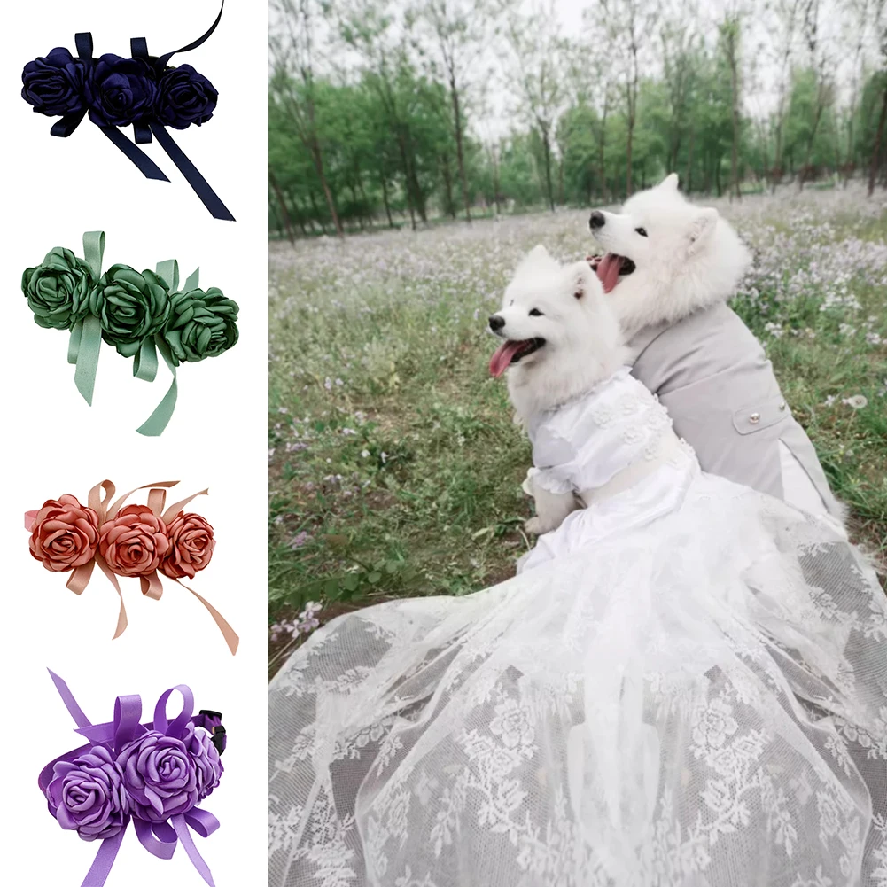 Soft Grooming Pet Collar Necklace Gift Elegant Buckled Adjustable Exquisite Dog Cat Wedding Fashion Styling Flower | Дом и сад