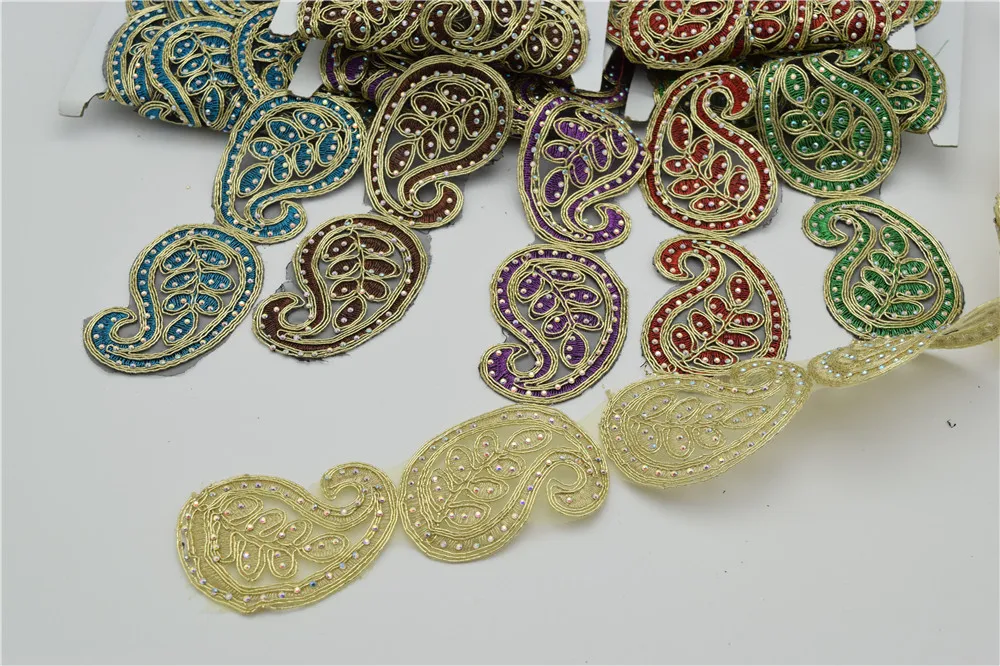 5 ярдов вышитый бисер горный хрусталь кружевная отделка Свадебная тюль вуаль