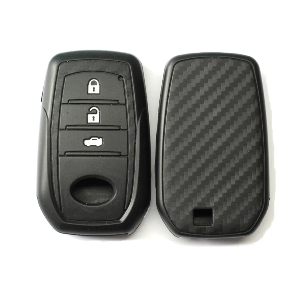 Силиконовый чехол для автомобильного ключа с 3 кнопками Toyota Chr RAV4 Cruiser Prado 150 Avensis Aygo