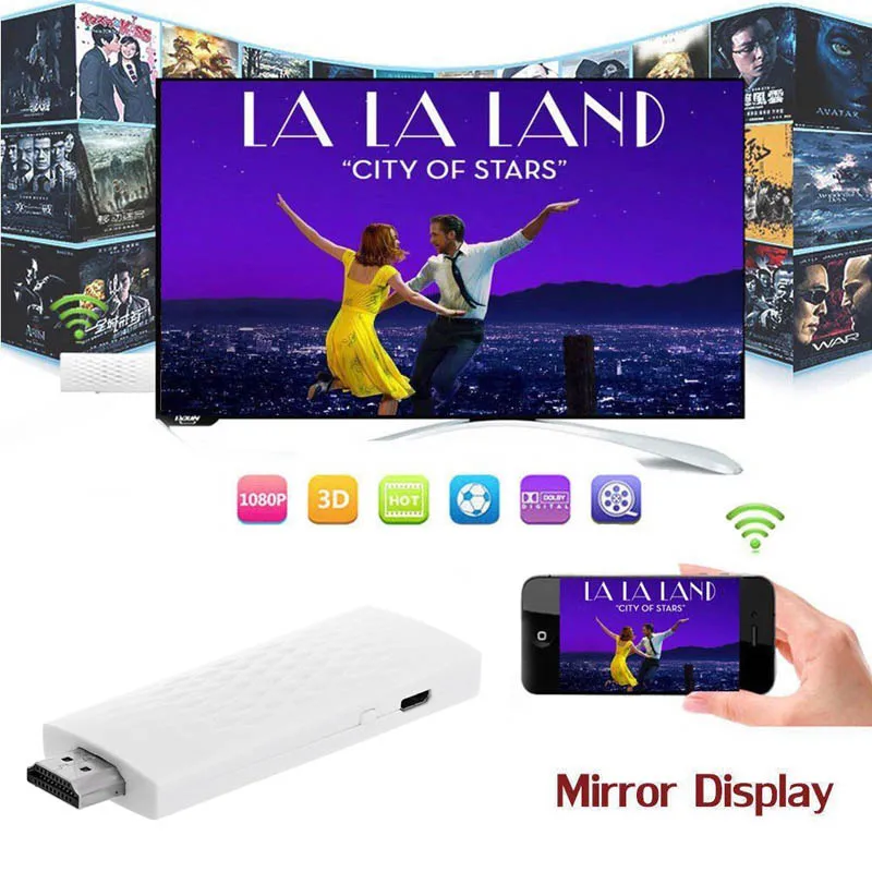 Новый беспроводной Wifi Airplay экран телефона к HDMI ТВ Ключ адаптер Зеркало 1080P дисплей