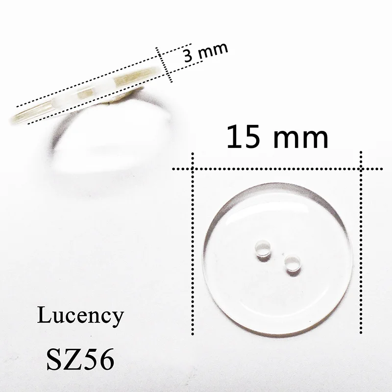 SZ56-15mm 100 шт 8-18 мм глазурь круглые стеклянные прозрачные полимерные пуговицы Белый Черный шитье скрапбукинг для свадьбы женская одежда ручной работы 2 отверстия - Цвет: SZ56-15mm