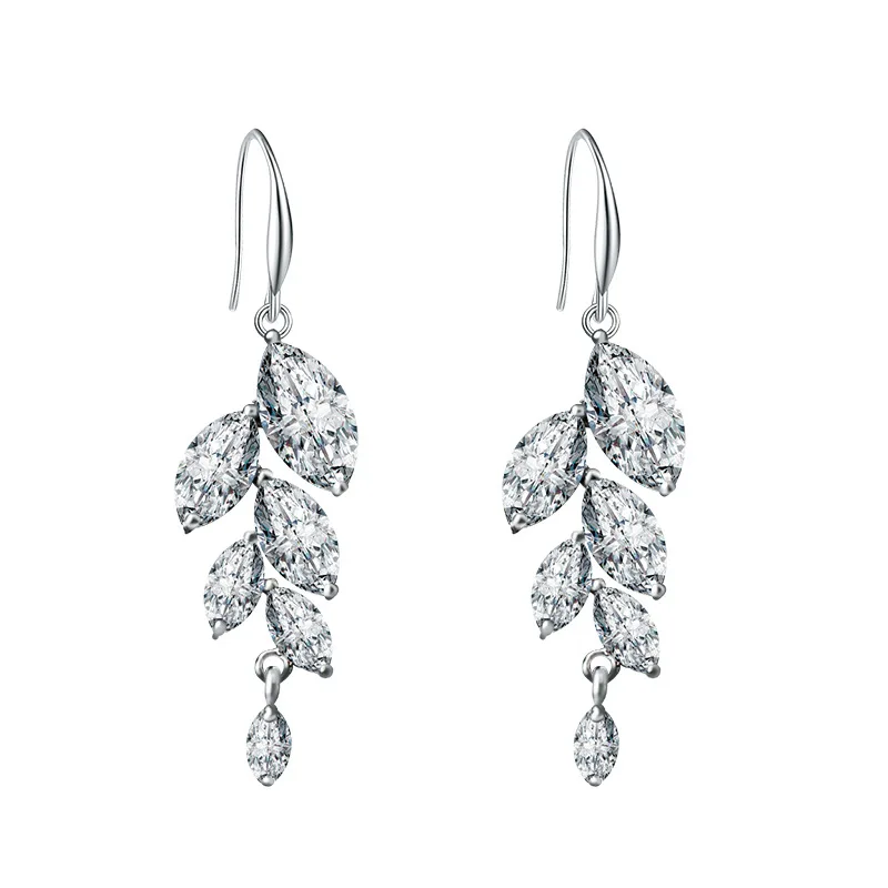 SLBRIDAL модные ювелирные изделия Bijoux анти-аллергический кубический Крюк из циркония серьги Шарм Висячие серьги для женщин розовое золото висячие серьги