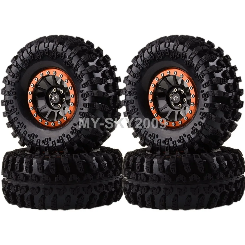 

4pcs Aluminum 2.2" Beadlock Wheel Rim & Super Swamper Rocks Tyre FOR RC 1/10th Axial Traxxas HPI 2020-3021
