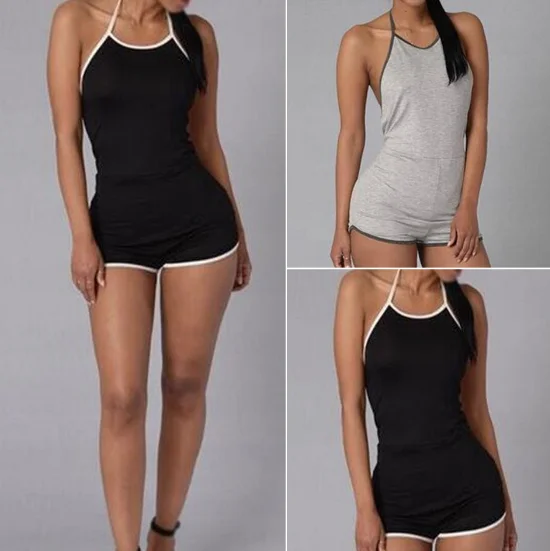 Для женщин Лето 2017 г. пикантные Комбинезоны для висит Средства ухода за кожей Шеи