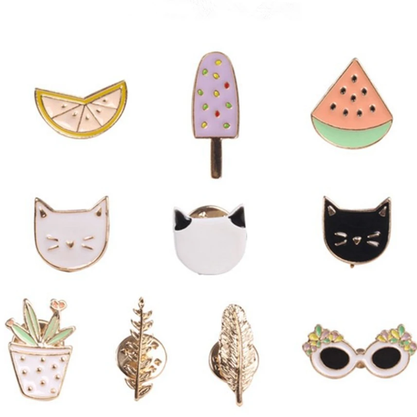 Мультяшные броши модные ювелирные изделия ярких цветов 10 видов стилей на выбор
