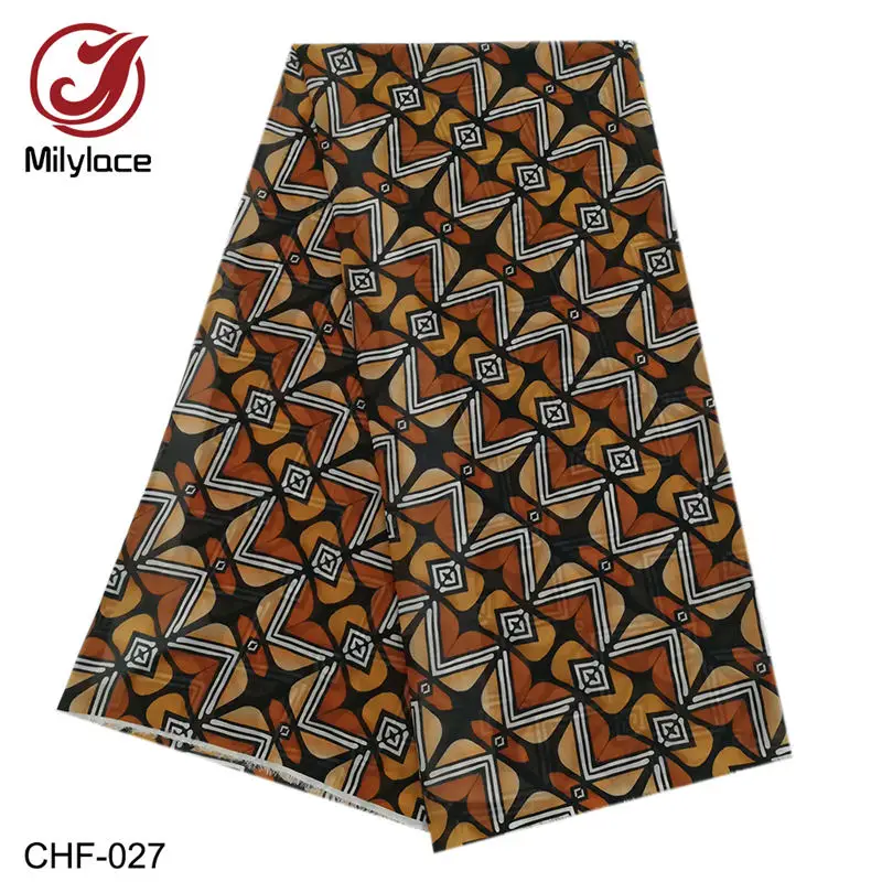 CHF-027 Африканская шифоновая Цифровая печатная ткань с рисунком горячая Распродажа африканская восковая печать шифоновая ткань для летних платьев CHF-025-028 - Цвет: CHF-027