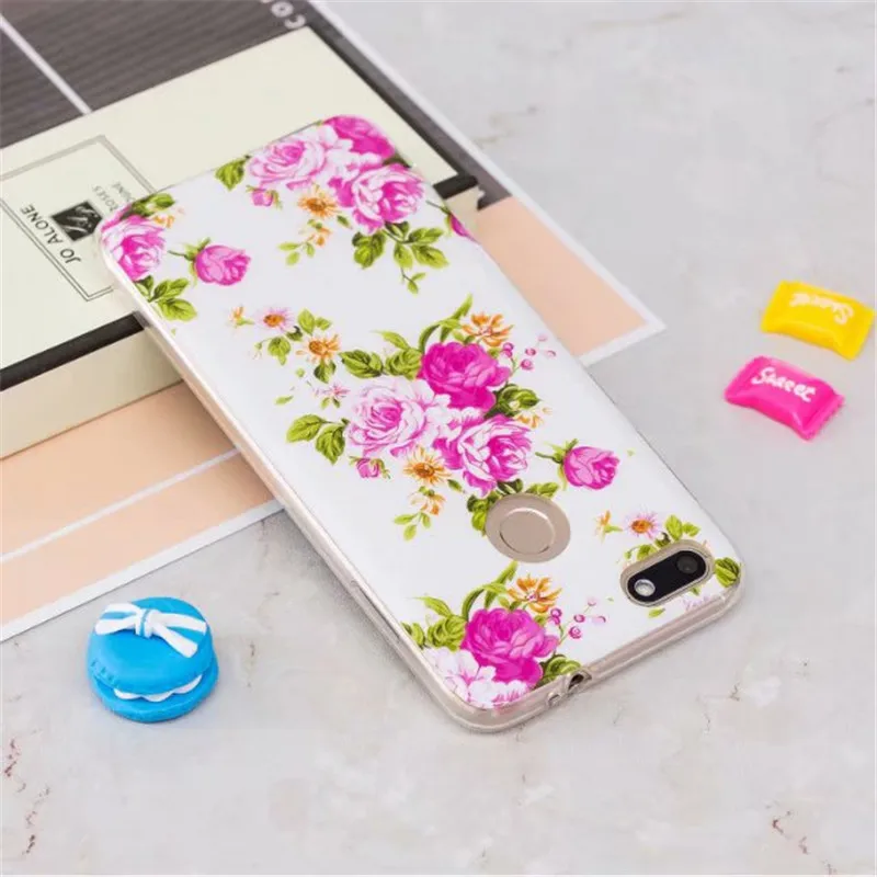 Светящийся чехол для Coque huawei P9 Lite мини-чехол с изображением цветов единорога из мультфильма Fundas для huawei Y6 Pro Мягкий силиконовый чехол s