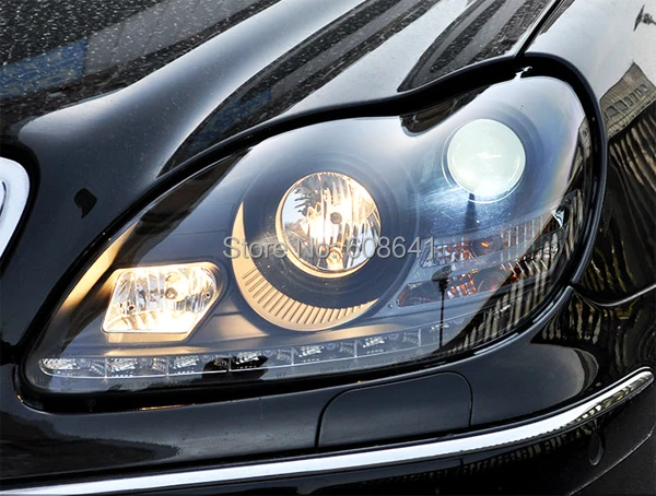 Для Mercedes Benz W220 S280 S320 S500 S600 фара ангельские глазки 1998 до 05 черного типа|angel eyes|eyes