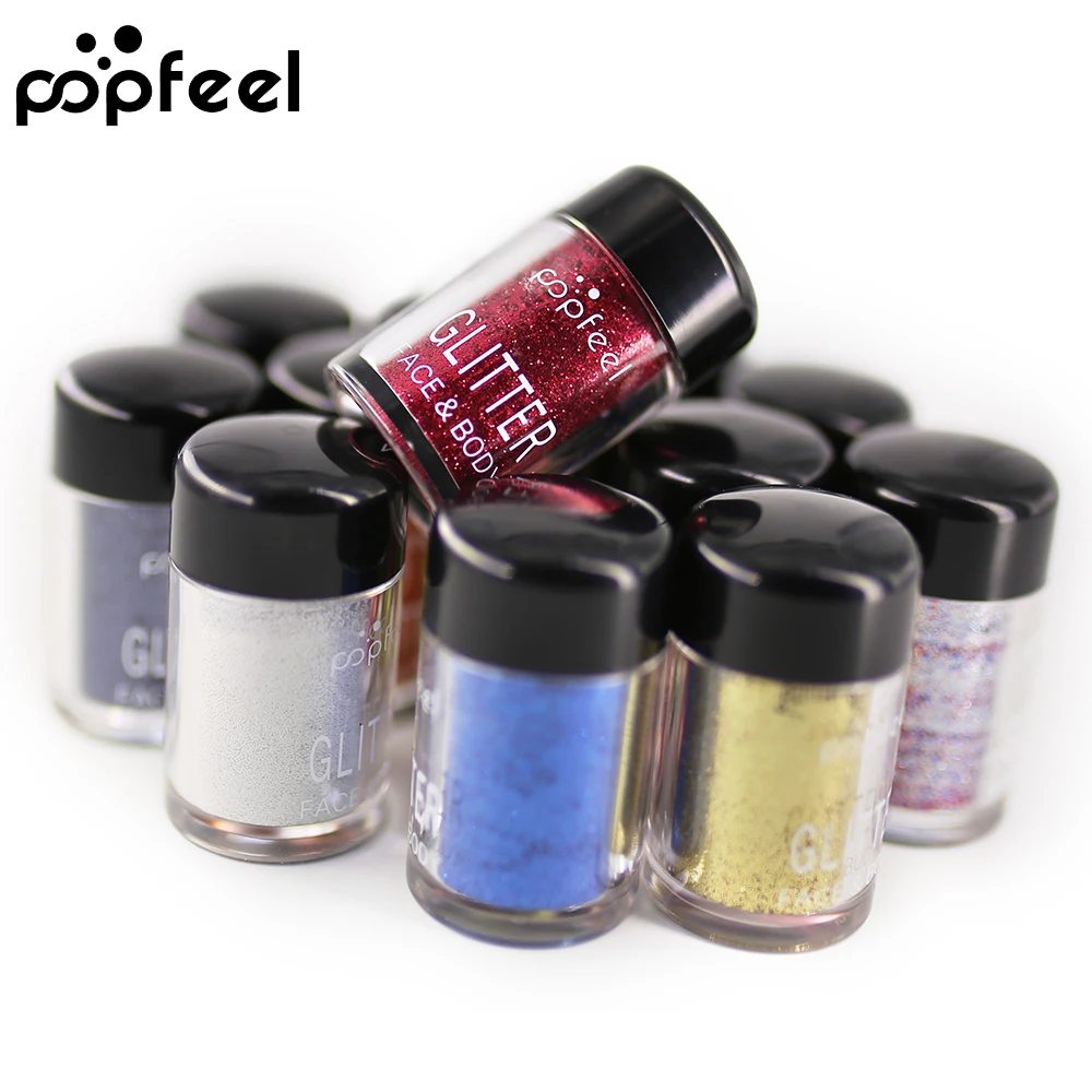 Popfeel 12 шт. металлические блестящие тени для век Пудра макияжа мерцающий красочный