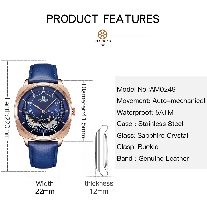 STARKING автоматические механические часы мужские мода высокое качество