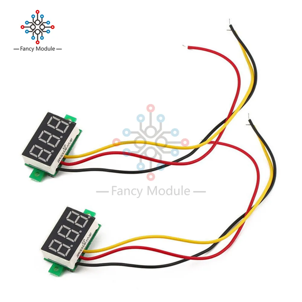 Цифровой вольтметр diymore Mini 0 28 дюйма 3 провода светодиодный дисплей синий красный