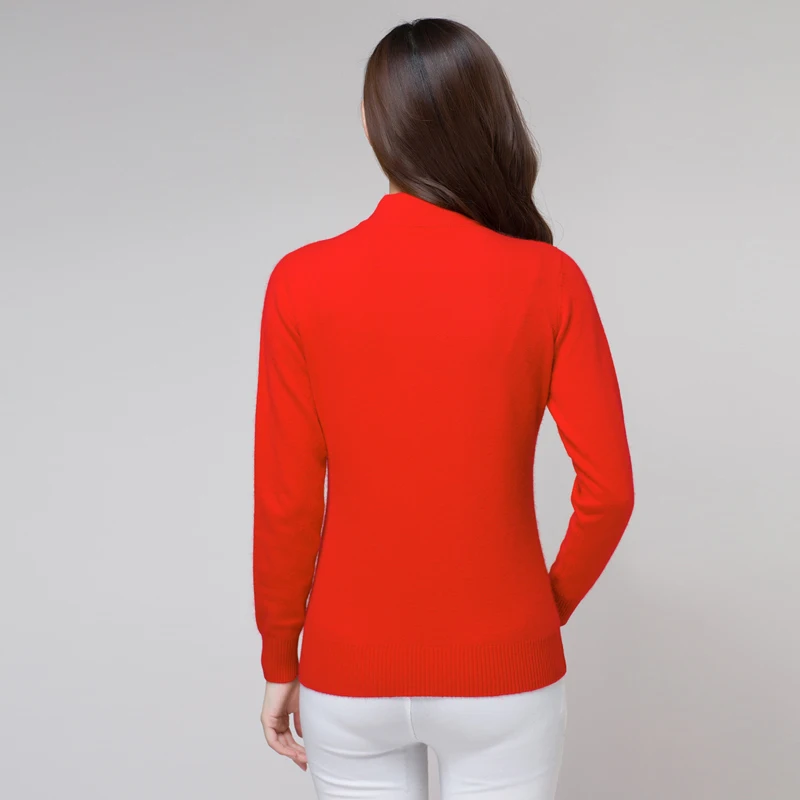 2017 High Quality New winter Women high collar Cashmere Sweater Pure color short paragraph Wool Knitted Pullover sweater | Женская