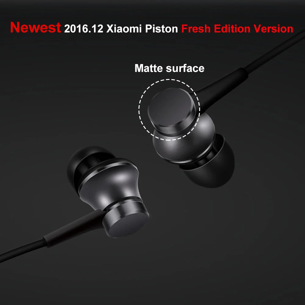 Оригинальные наушники Xiaomi Piston Fresh Mi алюминиевые проводные с управлением и
