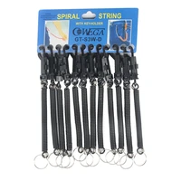 12pc black retractable plastic keychain spring spiral key ring key holder men and womens accessories