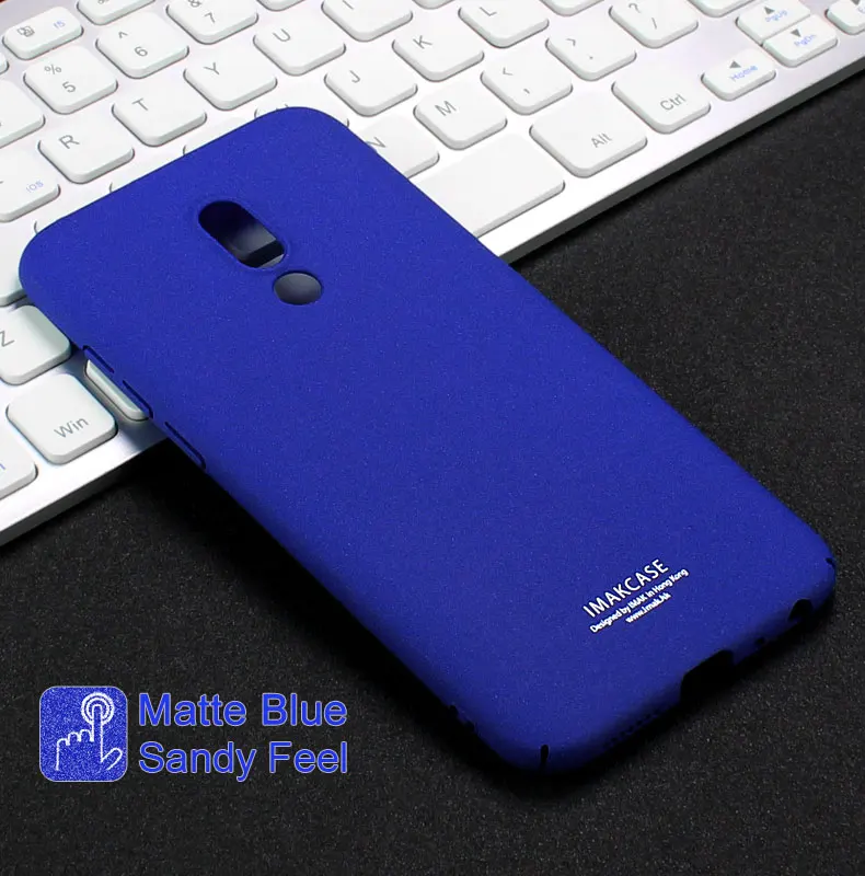 IMAK Для Meizu 16th Plus, чехол, твердый PC матовый защитный чехол для телефона, для Meizu 16, защитный экран+ пленка для экрана+ кольцо-держатель