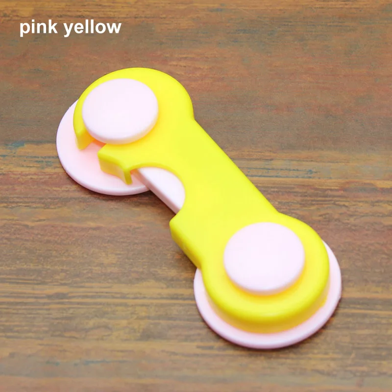 pink yellow Детские 2 шт засов, замки для ухода за окном, Домашняя безопасность, сделай сам, мебельная фурнитура для ящиков, дверей шкафа - Цвет: pink yellow