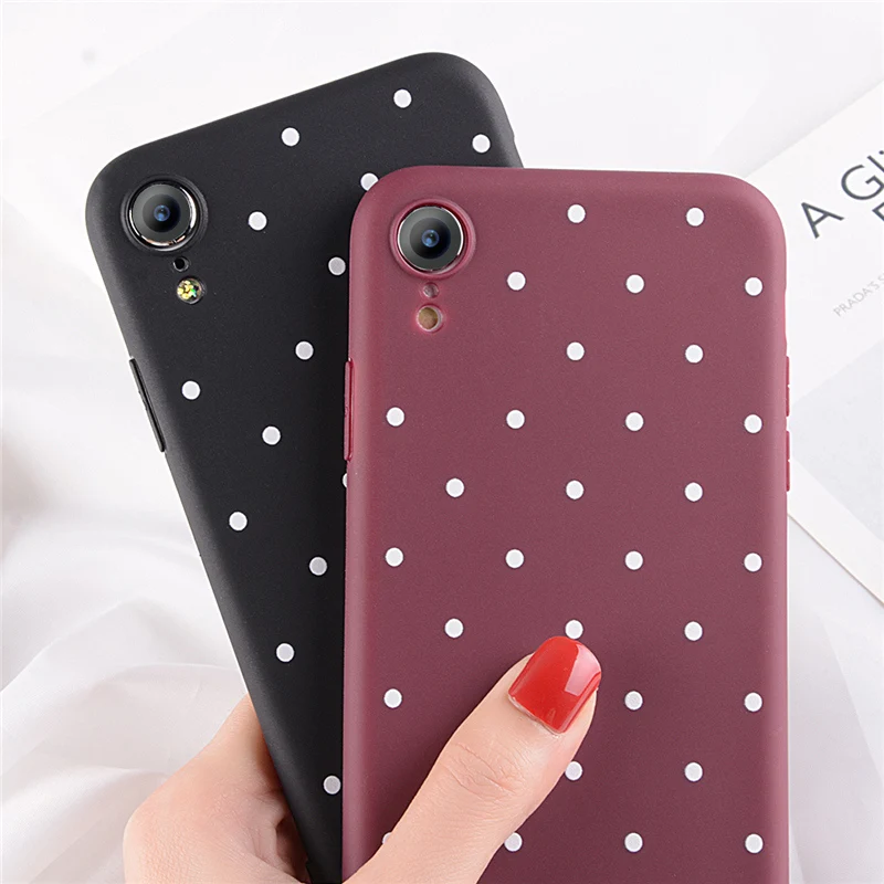 Lovebay чехол для iPhone X XR XS Max 5 5s SE 6 S 7 8 Plus модный милый мультяшный волнистый горошек