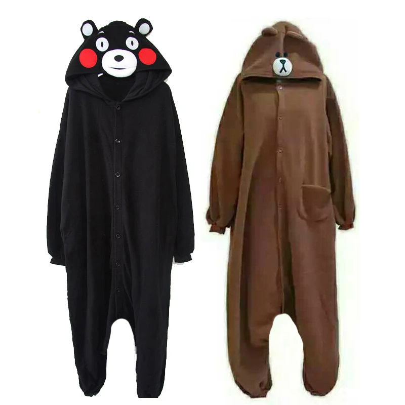 Kigurumi Пижама с животными Kumamon для взрослых и подростков женская пижама забавная