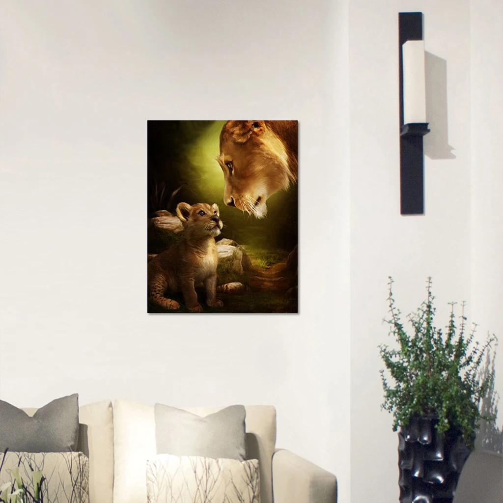 Алмазная 5D Вышивка сделай сам вышивка крестиком Лев мама ребенок любовь