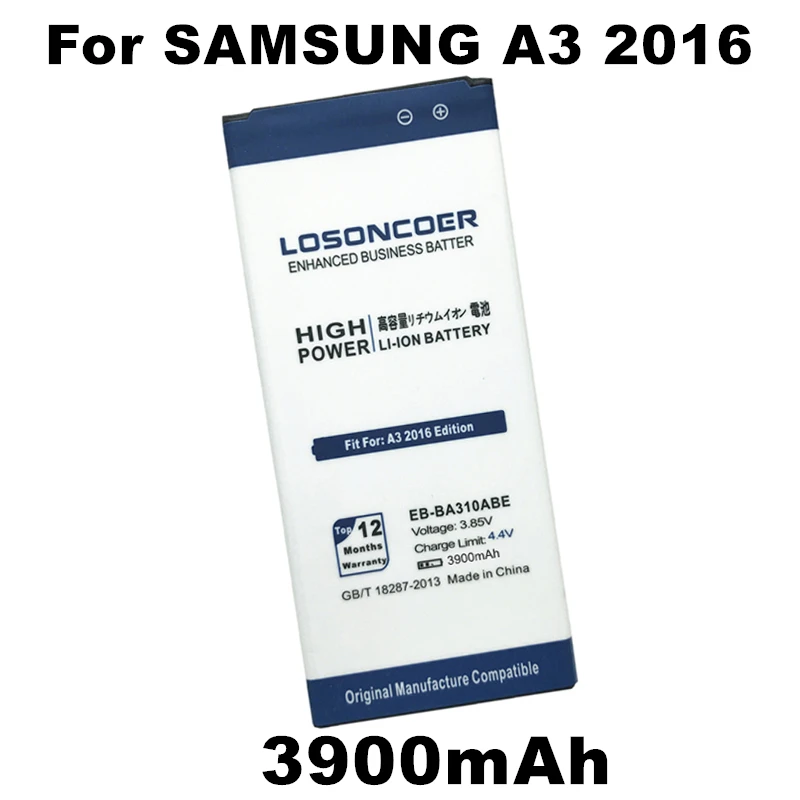 Losoncoer 3900 мА/ч, EB-BA310ABE для samsung Galaxy A3 Батарея A3100 A310F A310 Edition A5310 Батарея