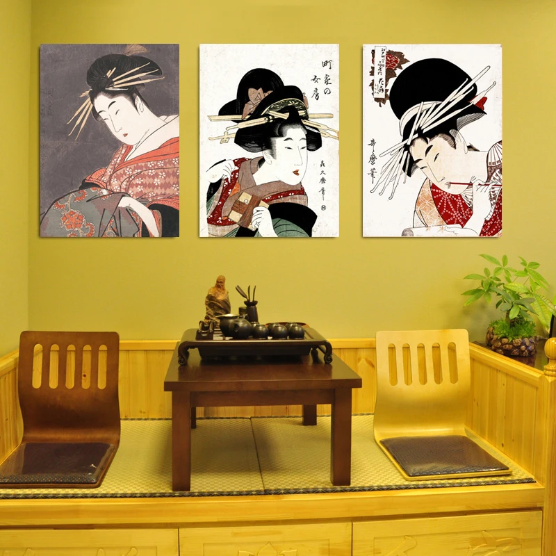 Японский стиль Ukiyo e фотообои классическая красота фигура Холст Картина спа