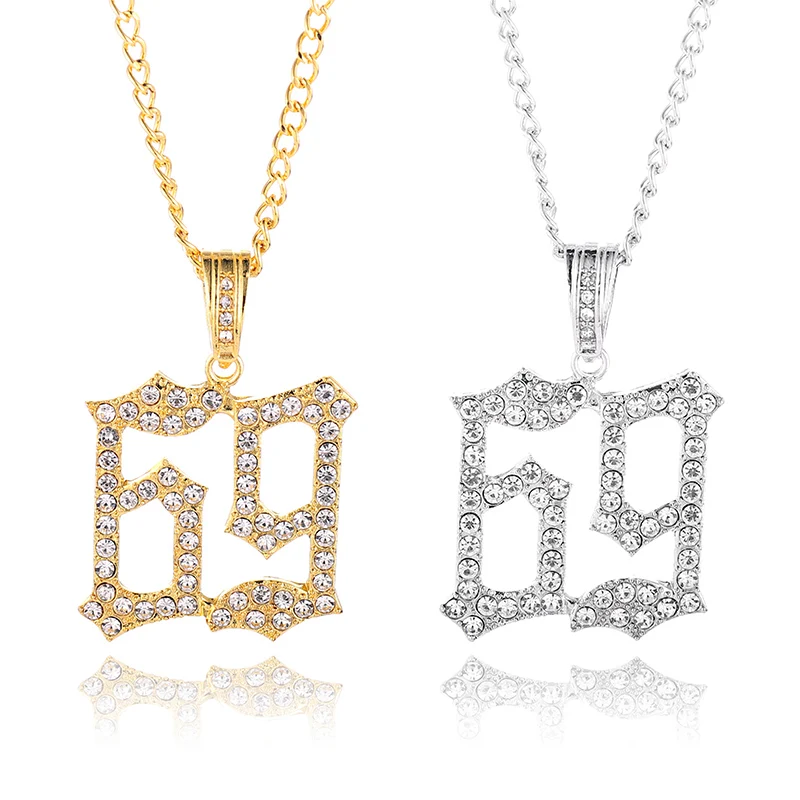 Мужские хип-хоп Bling 69 Rapper кулон ожерелье s стразы мода ювелирные изделия подарки |