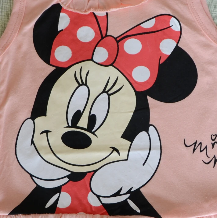 Новая одежда 2016 дети девушки милый мультфильм платье 6 цвета красных и розовый