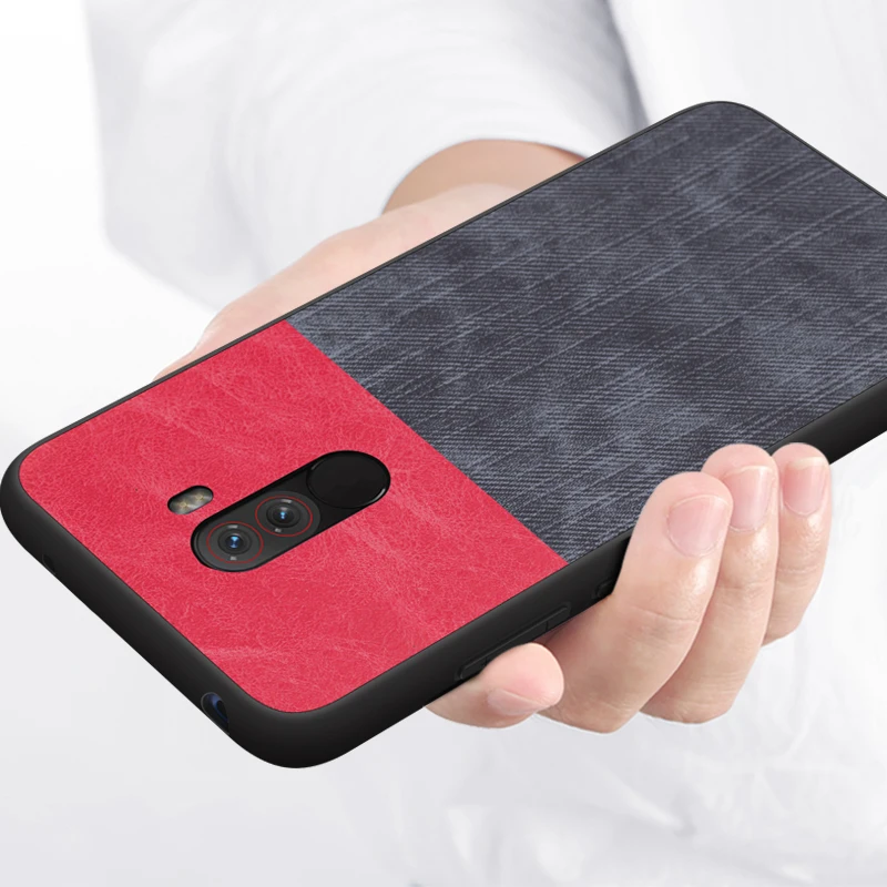 SRHE для Xiaomi Pocophone F1 чехол 6 18 дюймов искусственная кожа и деним мягкий силикон