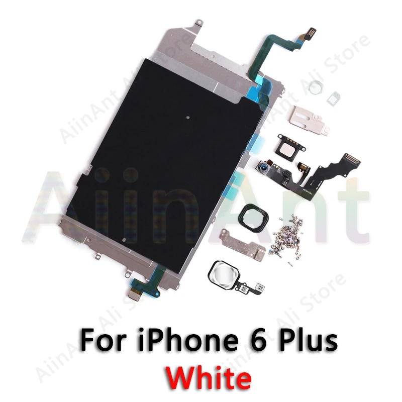 6 Plus White Для iPhone 5 5S 5c 6 6s Plus ЖК-экран металлические маленькие детали Защитная крышка ушной динамик фронтальная камера кнопка Home Flex - Цвет: 6 Plus White
