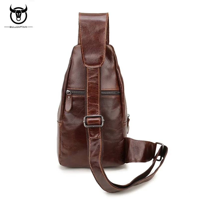 BULLCAPTAIN натуральная кожа Мужская нагрудная сумка сумки на одно плечо Ретро стиль