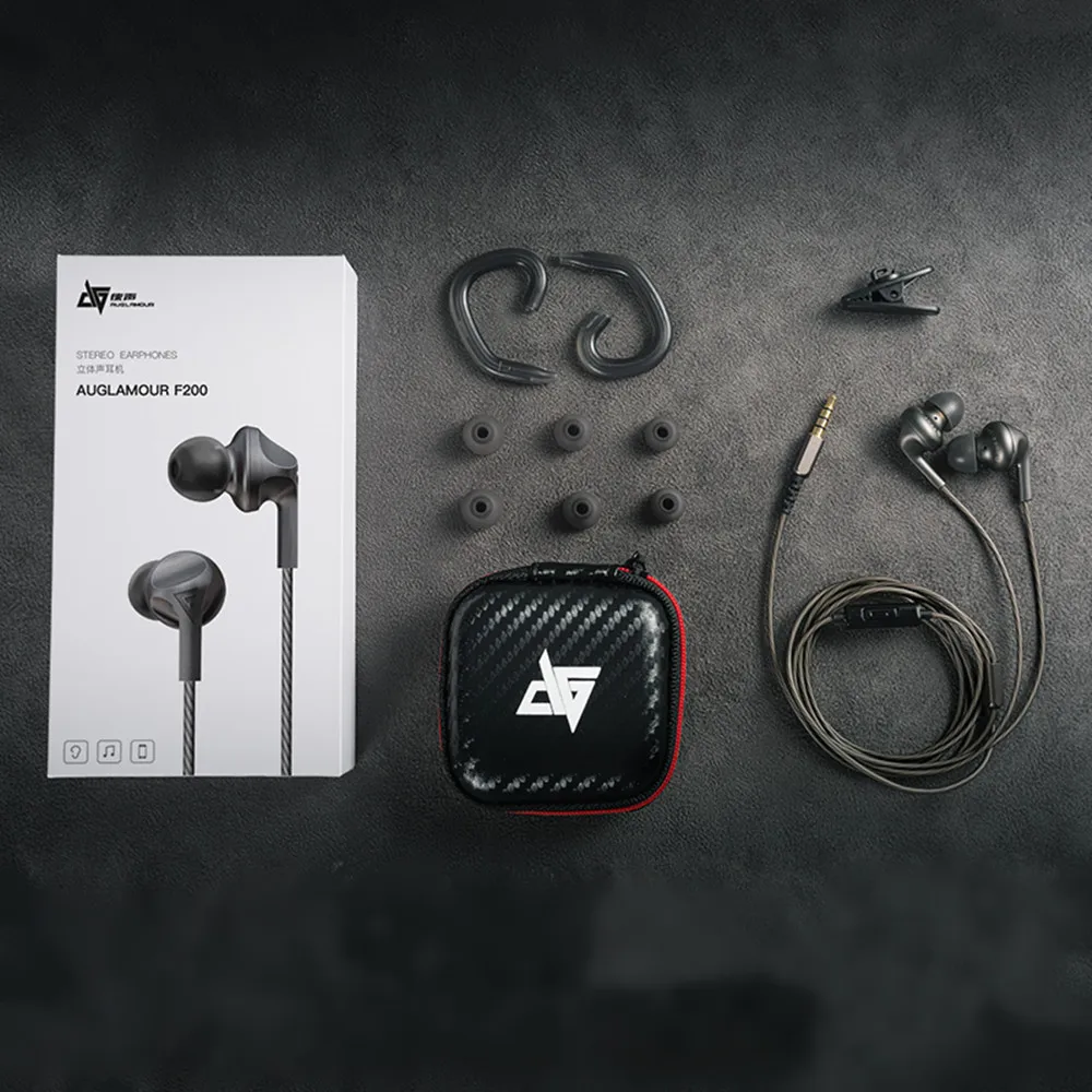 Наушники AUGLAMOUR F200 HiFi 10 мм Graphene Dynamic Driver In Ear с металлическим корпусом из цинкового