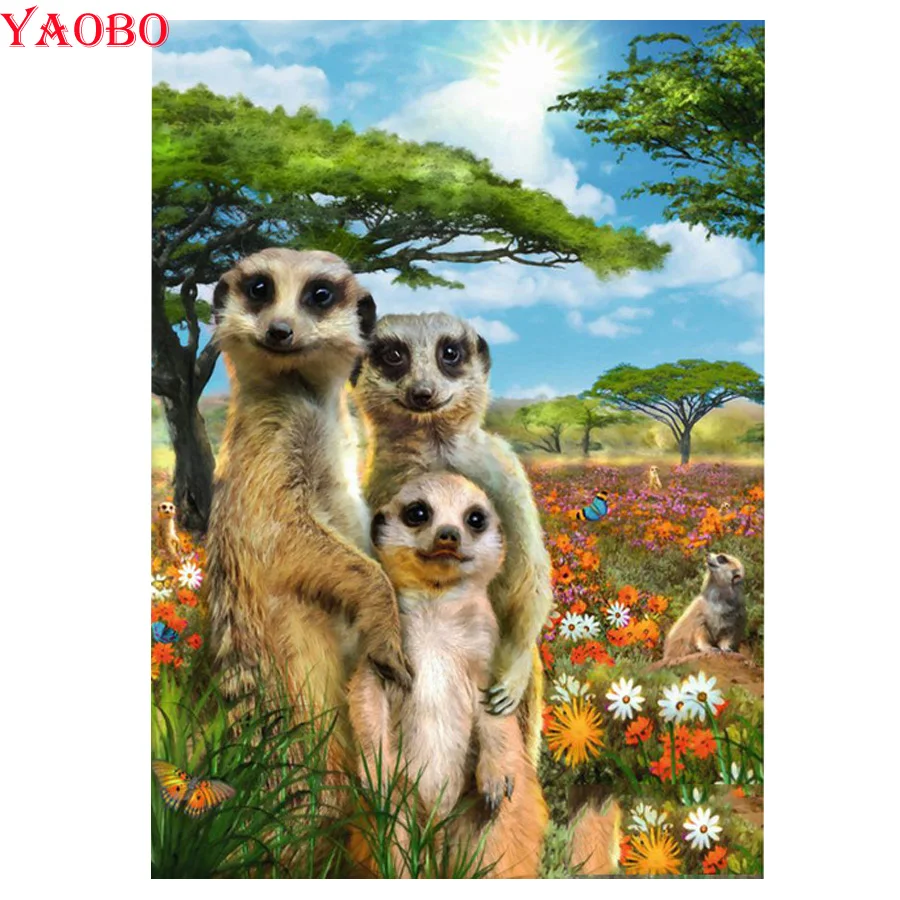 3D Алмазная живопись &quotСурикат&quot квадратная Мозаика из страз пазлов 5d Вышивка