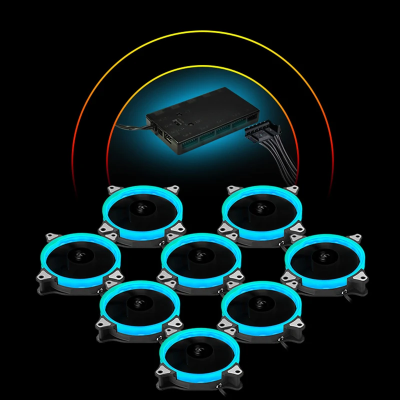Aigo darkflash 120 мм кулер светодиодный вентилятор RGB IR пульт дистанционного управления