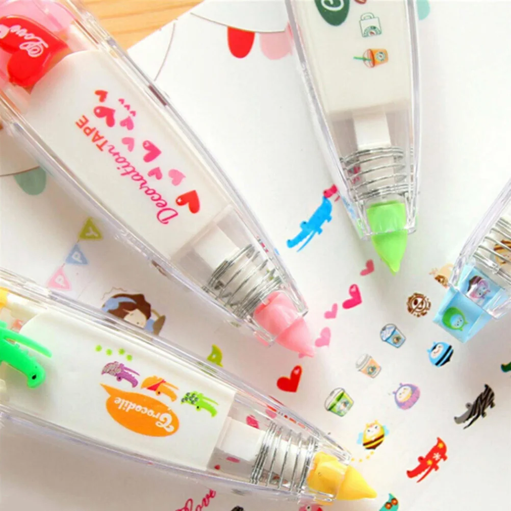 

1Pcs New Arrival Kawaii Animals Press Type Decorative Correction Tape Diary Stationery School Supply Size:approx11cm