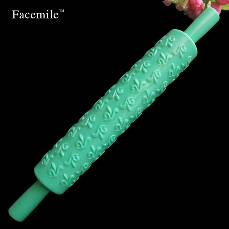 mac new Flower Texture Rolling Pin Dough Embossing Tool Cake Pastry Baking Decorating Kitchen DIY Ribbon Stripe Tool|textured rolling pin|rolling pin