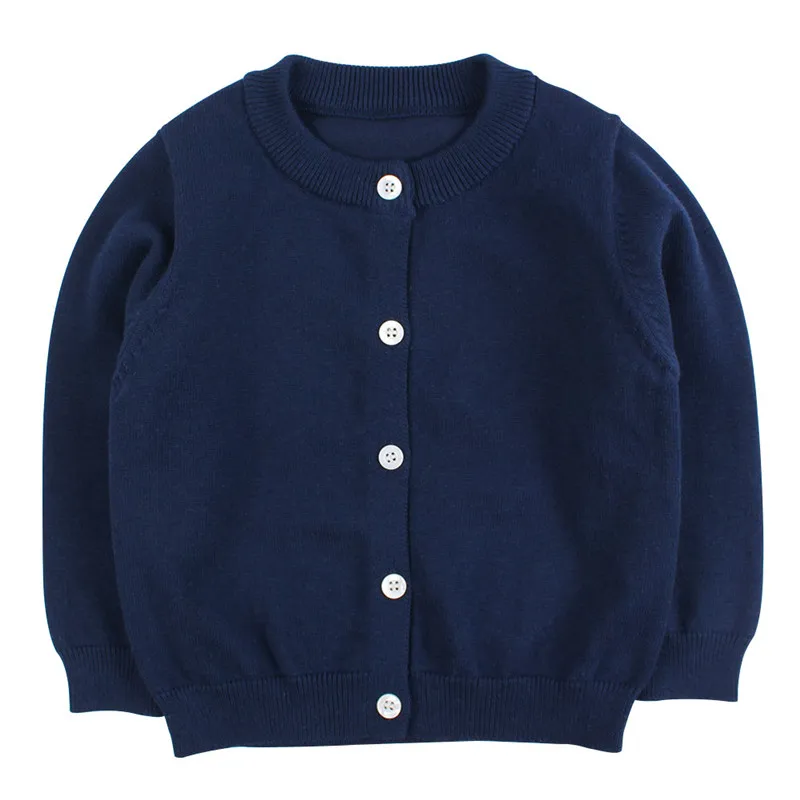 Solid Baby Sweater Kids Toddler Boys Girls Button Closure Cardigan Round Collar Long Sleeve Child Outfit Coat Elastic Pullover | Детская