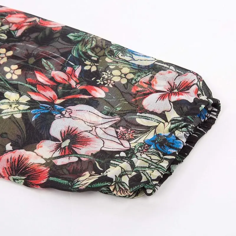 Женское платье-туника с цветочным принтом элегантное праздничное платье-рубашка