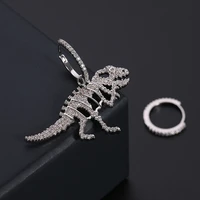 new arrive punk skeleton dinosaur cz stud earrings for women animal earrings jewelry fashion girl earring for summer