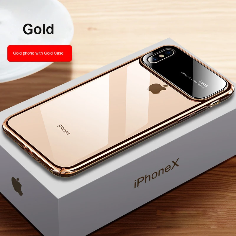 Стильный черный чехол для камеры из закаленного стекла для iPhone XS Max XR X супер пластиковый защитный чехол для iPhone XR 7 8 Plus чехол