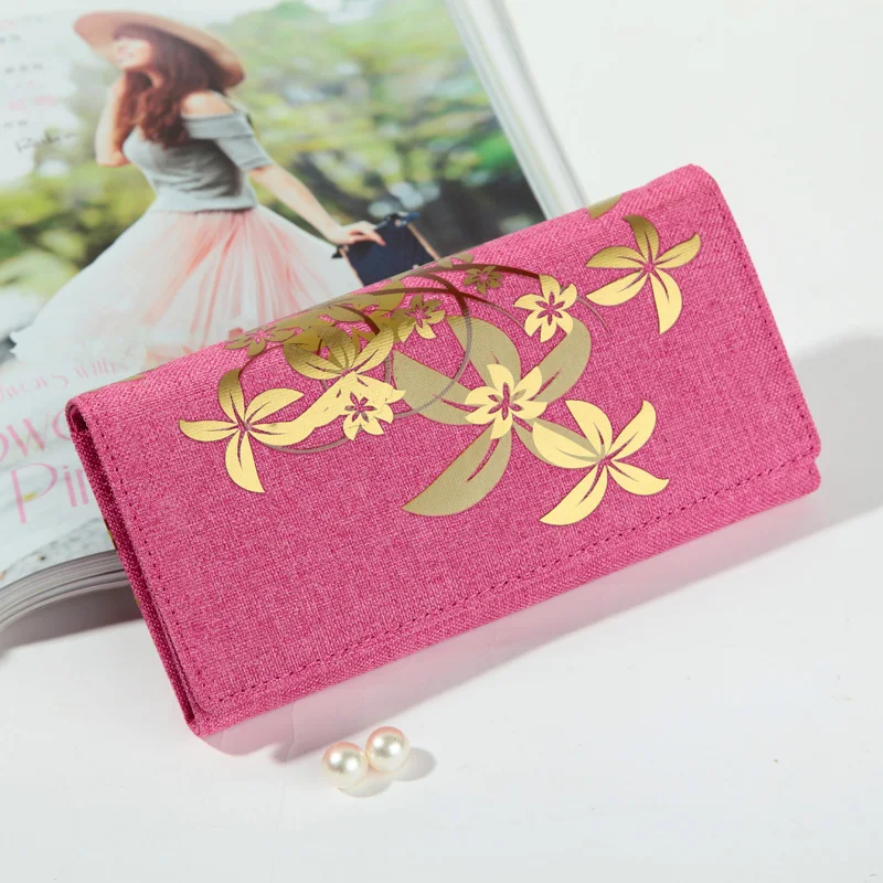 Холщовый кошелек с карманом на молнии вместительный женский бумажник из