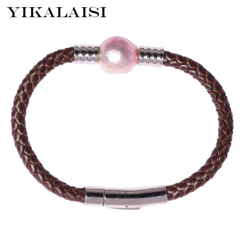 

YIKALAISI Charm pearl jewelry for women 100% Natural 12-13mm Baroque Pearl Bracelet For Women best gifts 2018 new fashion