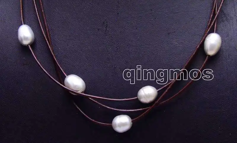 SALE Big 10-11mm Natural gray rice Freshwater Pearls 3 Strands 19-21&quot necklace-nec5936 wholesale/retail Free shipping | Украшения и