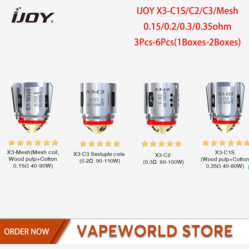 Комплект из 3 предметов 6 шт. оригинальный IJOY Diamond Vape Танк замена катушки X3 C1 C2 C3 C1S
