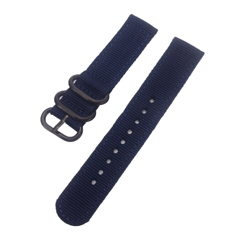 Black buckle blue 18 мм, 20 мм, 22 мм, 24 мм, мужской нейлоновый ремешок для часов Nato, Военный Спортивный армейский ремешок для часов, аксессуары, браслет, несколько цветов для мужчин и женщин - Цвет ремешка: Black buckle blue