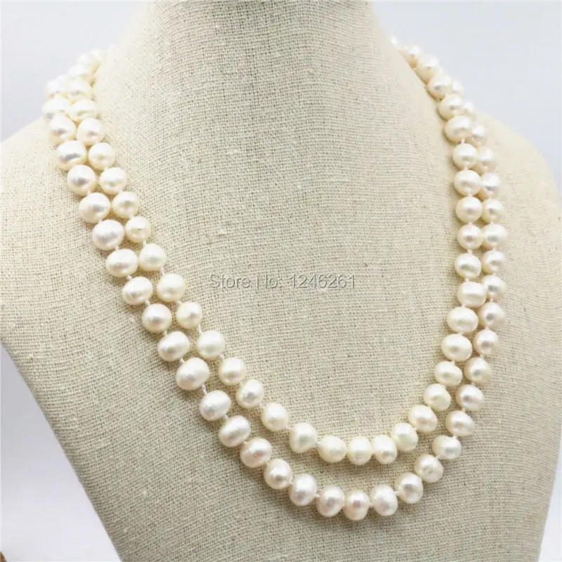 Жемчуг Женский 2 ряда 7-8 мм для ожерелья | Украшения и аксессуары