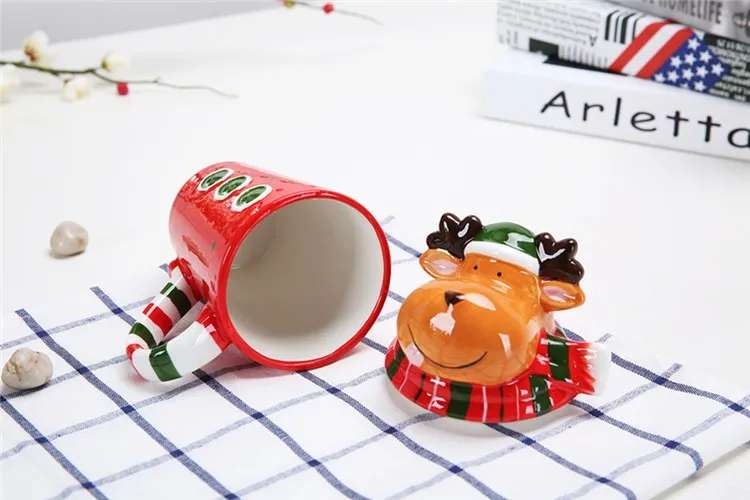 Горячие 3D Рождественские кружки с лосем/снеговиком/пингвином/SantaClaus крышкой кофе кружки молоко кружки чашки для чая термос бутылка для воды рождественский подарок