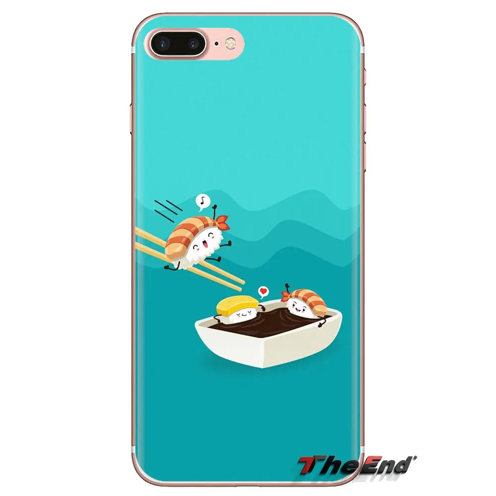 Sushi Salmon Crab Vegetables Transparent TPU Cover Bag For Samsung Galaxy S3 S4 S5 Mini S6 S7 Edge S8 S9 S10 Plus Note 3 4 5 8 9 |
